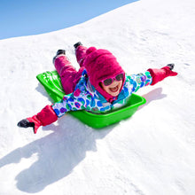 Load image into Gallery viewer, Winter durable Plastic snow Sled in boat shape Snow Sledge for child and adult Outdoor Pulling Snow board Snow Seats 65*36*10.8CM/25.6*14.2*4.3 inch green color