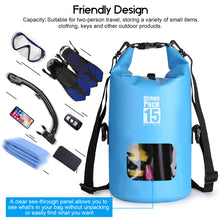 Load image into Gallery viewer, 15L Waterproof Lightweight Dry Bag Rafting Boating Camping Hiking Blue
