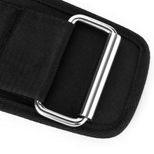 Load image into Gallery viewer, Weight Lifting Belt, Oodoland Unisex Nylon Pressure Weightlifting Belt with Velcro, Gym Fitness Back Support Belt for Men & Women, Squats, Lunges Deadlift, Thrusters & More Workouts ¨C Black
