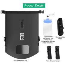 Load image into Gallery viewer, 15L Waterproof Lightweight Dry Bag Roll Top Floating Dry Sack Rafting Boating Camping Hiking