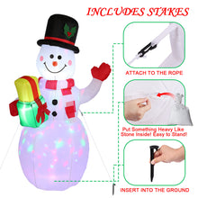 Load image into Gallery viewer, 5FT Snowman Inflatable Outdoor Decoration Rotating LED Lights Blow Up Christmas
