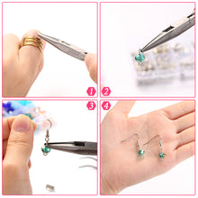 Load image into Gallery viewer, Jewelry Making Supplies Finding Kit Pliers Ribbon Ends Eye Pins Earring Hooks for DIY Craft