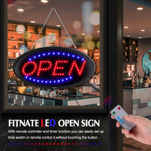 Load image into Gallery viewer, LED Open Sign, 19x10inches(Update Version) Business Open Sign Advertisement Board Electric Display Sign,With Remote Control&Timing Function,2 Lighting Modes Flashing & Steady, for Business, Walls, Window, Shop, Bar, Hotel