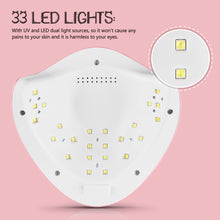 Load image into Gallery viewer, Pink LED Nail Lamp 48W UV LED Gel Nail Lamp with 4 Timers 10s/30s/60s/99s Auto Sensor