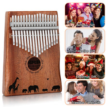 Load image into Gallery viewer, Kalimba 17 Keys Thumb Piano with Tuning Hammer for Beginners and Professionals
