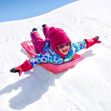 Load image into Gallery viewer, Winter durable Plastic snow Sled in boat shape Snow Sledge for child and adult Outdoor Pulling Snow board Snow Seats 65*36*10.8CM/25.6*14.2*4.3 inch pink color