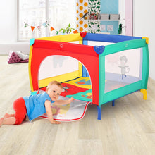 Load image into Gallery viewer, 39''x 39'' Infant Toddler Foldable Playpen Playard Mattress Safety Rail Fence