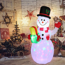 Load image into Gallery viewer, 5FT Snowman Inflatable Outdoor Decoration Rotating LED Lights Blow Up Christmas