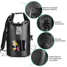 Load image into Gallery viewer, 15L Waterproof Lightweight Dry Bag Roll Top Floating Dry Sack Rafting Boating Camping Hiking