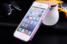 Load image into Gallery viewer, Ultra-thin 0.7mm Aluminum Metal Bumper Case Bezel Frame Pink for iPhone 5S 5G 5 No Screw Needed