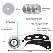 Load image into Gallery viewer, 45mm Rotary Cutter Tool Kit A3 Cutting Mat Patchwork Ruler 10 Clips Spare Blades