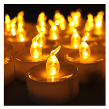 Load image into Gallery viewer, Lot 24 pcs Battery Operated LED Amber Yellow Tea Light Candle with Timer
