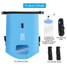 Load image into Gallery viewer, 15L Waterproof Lightweight Dry Bag Rafting Boating Camping Hiking Blue