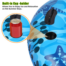 Load image into Gallery viewer, Inflatable Lounger Pool Float with a Rubber Handle and a Drink Holder, Soft, Durable and Portable Inflatable Pool Float Chair with Mesh Fabric for Adults and Kids (Blue)