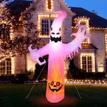 Load image into Gallery viewer, 8FT Halloween White Ghost Inflatable Outdoor Decoration with Color Changing LED