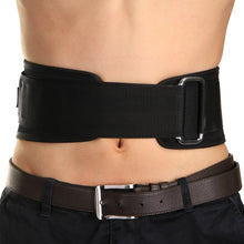 Load image into Gallery viewer, Weight Lifting Belt, Oodoland Unisex Nylon Pressure Weightlifting Belt with Velcro, Gym Fitness Back Support Belt for Men & Women, Squats, Lunges Deadlift, Thrusters & More Workouts ¨C Black