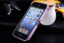 Load image into Gallery viewer, Ultra-thin 0.7mm Aluminum Metal Bumper Case Bezel Frame Pink for iPhone 5S 5G 5 No Screw Needed
