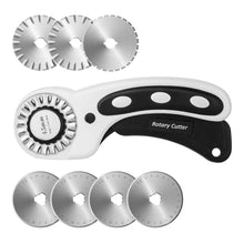 Load image into Gallery viewer, AGPtek 45mmRotary Cutter with 7 Replacement Rotary Blades & Safety Lock for Precise Cutting Ideal for Sewing Fabric Leather Quilting & More