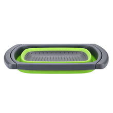 Load image into Gallery viewer, HK Over The Sink Collapsible Colander Kitchen Food Strainer 6-quart Capacity Strainers and Colanders with Extendable Handles Ideal For Washing Fruits, Vegetable, etc. BPA Free (Green)
