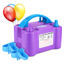Load image into Gallery viewer, AGPTEK Electric Air Balloon Pump, 110V 600W Portable Dual Nozzle Inflator/Blower for Party Decoration
