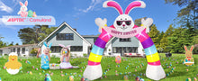 Load image into Gallery viewer, Easter Inflatable Outdoor, CAMULAND 10FT Bunny Inflatable Arch Decoration with Banner and LED Lights, Easter Inflatables Archway Décor, Great for Home, Yard, Lawn