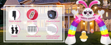 Load image into Gallery viewer, Easter Inflatable Outdoor, CAMULAND 10FT Bunny Inflatable Arch Decoration with Banner and LED Lights, Easter Inflatables Archway Décor, Great for Home, Yard, Lawn