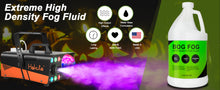 Load image into Gallery viewer, Bog FOG, High Density Fog Juice, Extreme High Density Fog Fluid Long 1 Hour Hang Time  for Halloween and Home Haunters, Theatrical Effects 1 Gallon