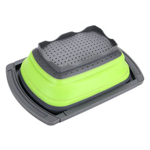 Load image into Gallery viewer, HK Over The Sink Collapsible Colander Kitchen Food Strainer 6-quart Capacity Strainers and Colanders with Extendable Handles Ideal For Washing Fruits, Vegetable, etc. BPA Free (Green)