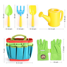 Load image into Gallery viewer, Fitnate® Green Kids Garden Tools Set,6 PCS Garden Tools Including Watering Can, Shovel, Rake, Fork, Children Gardening Gloves  And Garden Tote Bag, All In One Set
