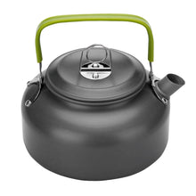 Load image into Gallery viewer, ODOLAND 10pcs Camping Cookware Mess Kit Lightweight Pot Pan Kettle with 2 Cups Fork Knife Spoon Kit for Backpacking Outdoor Camping Hiking and Picnic