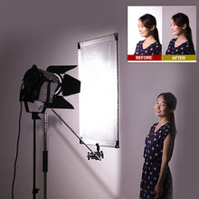 Load image into Gallery viewer, Nicam 35inchx47inch/ 90x120 CM 5-in-1Photo Studio Reversible Gold/Silver & Black/White and Translucent Fabric Panel Light Reflector with Mounting Bracket and Carrying Bag