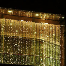 Load image into Gallery viewer, Curtain Icicle Lights, AGPtEK 3M X 3M 8 Modes Warm White Fairy String Lights for Christmas Wedding Home Garden Outdoor Window (300 LED)