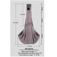 Load image into Gallery viewer, Adjustable Pet Sling Carrier Shoulder Bag Pouch 20~25lb Dog Cat Travel Messenger