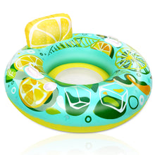 Load image into Gallery viewer, Inflatable Lounger Pool Float with a Rubber Handle and a Drink Holder, Soft, Durable and Portable Inflatable Pool Float Chair with Mesh Fabric for Adults and Kid