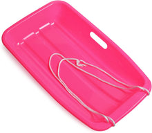Load image into Gallery viewer, Winter durable Plastic snow Sled in boat shape Snow Sledge for child and adult Outdoor Pulling Snow board Snow Seats 65*36*10.8CM/25.6*14.2*4.3 inch pink color