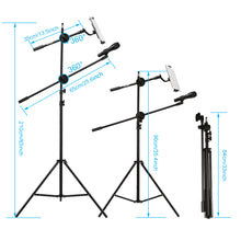 Load image into Gallery viewer, Mic Stand, IMAGE Microphone Stand with Mic Clip Holder, Collapsible and Adjustable Height Heavy Metal Base for PC, Tablet or Cellphone
