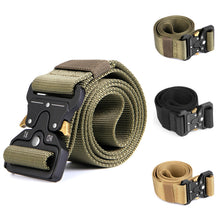 Load image into Gallery viewer, Men's Tactical Belt, Odoland 1.7"/4.3cm Adjustable Heavy Duty Nylon Webbing Army Solider, Quick Release Military Belt Utility Riggers Belt for Police, Security, Law Enforcement & Outdoor ( Length: 49") - 3 Colors