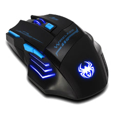 Load image into Gallery viewer, 7 Buttons LED Optical Wireless Gaming Mouse For Win7/8 ME XP, 2400 DPI /1600 DPI /1000 DPI /600 DPI