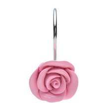 Load image into Gallery viewer, AGPtek® 12 PCS Fashion Decorative Home Rose Shower Curtain Hooks For Interior decoration, Soldering Iron, Pink