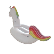 Load image into Gallery viewer, Large Jumbo Inflatable Giant Unicorn - Floatie Ride On Rideable Blow Up Summer Fun Pool Toy Lounger Floatie Raft for Kids & Adults - White,   Inches