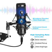 Load image into Gallery viewer, USB Microphone Kit Condenser Studio Podcast+ Scissor Arm Stand+Shock Mount+ Pop Filter+Metal Tripod