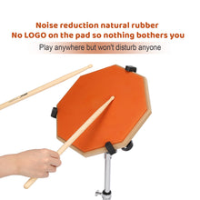 Load image into Gallery viewer, AGPtEK Drum Practice Pads with 3 Pairs of Drum Sticks and Adjustable Snare Drum Stand Double Sided Drum Pad for Beginners and Pro