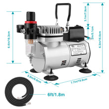Load image into Gallery viewer, Airbrush Compressor Kit with 6FT Air Hose and Airbrush Holder