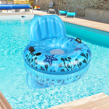 Load image into Gallery viewer, Inflatable Lounger Pool Float with a Rubber Handle and a Drink Holder, Soft, Durable and Portable Inflatable Pool Float Chair with Mesh Fabric for Adults and Kids (Blue)
