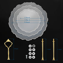Load image into Gallery viewer, Resin Casting 3 Tier Cake Stand Mold DIY Silicone Mold Kit with 3 Round Tray