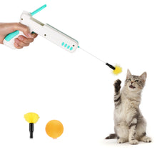 Load image into Gallery viewer, Blue Interactive Cat Toy Gun Cat Stick Toy with Ball & Feather
