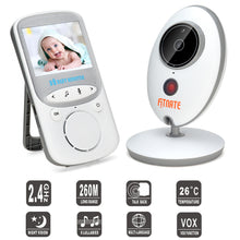 Load image into Gallery viewer, Fitnate® Wireless Video Baby Monitor with Digital Camera, Night Vision Temperature Monitoring & 2 Way Talkback System, Built-in Remote Lullabies, More Strong Signal, Larger Monitor