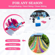 Load image into Gallery viewer, Winter durable Plastic snow Sled in boat shape Snow Sledge for child and adult Outdoor Pulling Snow board Snow Seats 65*36*10.8CM/25.6*14.2*4.3 inch pink color