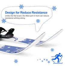 Load image into Gallery viewer, Kids Beginner Ski Boards & Poles, ODOLAND Low-Resistant Ski Boards for Age 4 and Under, Snowflake