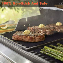 Load image into Gallery viewer, IMAGE BBQ Grill Mat Set of 3, one Large 16" x71”, 2 pcs 16"x13", 100% Non-Stick Grill Mats for Outdoor Grill, Reusable, Heat Resistant, PFOA Free for Gas Grill, Charcoal, Electric Grill and Oven